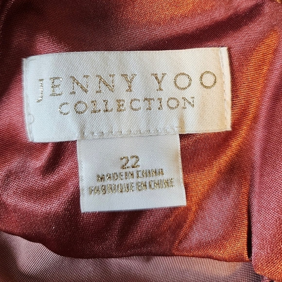 Jenny Yoo Logan Women's Sleeveless Deep-V Velvet Column Gown, Cinnamon Rose, 22 - Picture 8 of 11